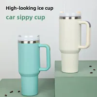 40oz Handle Car Cup 304 Stainless Steel Insulation Cold Ice Cup With Handle Straw Car Cup main image 3