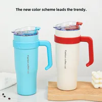 40oz Handle Car Cup 304 Stainless Steel Insulation Cold Ice Cup With Handle Straw Car Cup main image 4