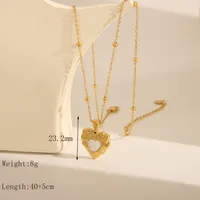Wholesale Jewelry IG Style French Style Romantic Heart Shape Shell 304 Stainless Steel Acrylic 18K Gold Plated Bracelets Necklace main image 3