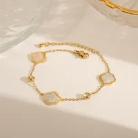 Wholesale Jewelry IG Style French Style Romantic Heart Shape Shell 304 Stainless Steel Acrylic 18K Gold Plated Bracelets Necklace main image 5