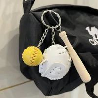 Fashion Baseball Pu Leather Unisex Bag Pendant Keychain sku image 14