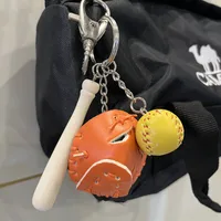 Fashion Baseball Pu Leather Unisex Bag Pendant Keychain sku image 16