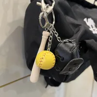 Fashion Baseball Pu Leather Unisex Bag Pendant Keychain sku image 23