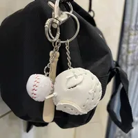 Fashion Baseball Pu Leather Unisex Bag Pendant Keychain sku image 27