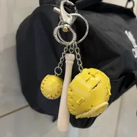 Fashion Baseball Pu Leather Unisex Bag Pendant Keychain sku image 25
