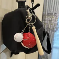 Fashion Baseball Pu Leather Unisex Bag Pendant Keychain sku image 20