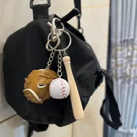Fashion Baseball Pu Leather Unisex Bag Pendant Keychain sku image 15
