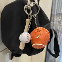 Fashion Baseball Pu Leather Unisex Bag Pendant Keychain sku image 36