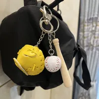 Fashion Baseball Pu Leather Unisex Bag Pendant Keychain sku image 31
