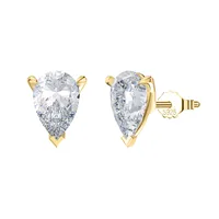 White Gold Plated Silver Plated 925 Sterling Silver Silver ZIRCON Water Droplets EARRINGS Stud Earrings sku image 1