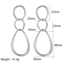 1 Pair IG Style Simple Style Geometric Copper Drop Earrings main image 4