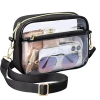 Women's PVC Polyester Solid Color Basic Square Zipper Crossbody Bag Messenger Bag main image 2