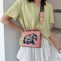 Women's Pu Leather Animal Color Block Vintage Style Square Magnetic Buckle Handbag Crossbody Bag main image 3