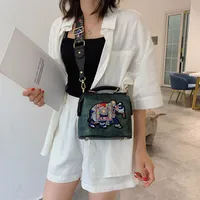 Women's Pu Leather Animal Color Block Vintage Style Square Magnetic Buckle Handbag Crossbody Bag main image 4