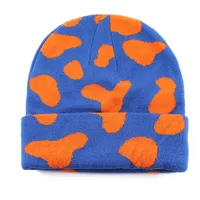 Unisex Retro Classic Style Cow Pattern Leopard Eaveless Wool Cap main image 4