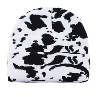 Unisex Retro Classic Style Cow Pattern Leopard Eaveless Wool Cap main image 3