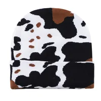 Unisex Retro Classic Style Cow Pattern Leopard Eaveless Wool Cap sku image 1