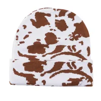 Unisex Retro Classic Style Cow Pattern Leopard Eaveless Wool Cap sku image 10