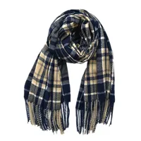 Unisex Casual Simple Style Lattice Imitation Cashmere Tassel Scarf main image 3