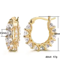 Fashion Full Inlaid Zircon Copper Lace Earrings U-shaped Earrings sku image 10