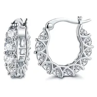 Fashion Full Inlaid Zircon Copper Lace Earrings U-shaped Earrings main image 3