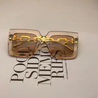 Square Chain High-end Sunglasses  New  Trend Large Frame Street Photo Glasses Frame Personality Women main image 3