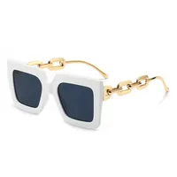 Square Chain High-end Sunglasses  New  Trend Large Frame Street Photo Glasses Frame Personality Women main image 4