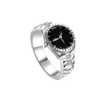 New  Creative Fashion Diamond Watch Decorative Ring Female S925 Thai Silver Couple Tail Ring Index Finger Ring Male main image 1