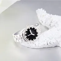 New  Creative Fashion Diamond Watch Decorative Ring Female S925 Thai Silver Couple Tail Ring Index Finger Ring Male main image 2