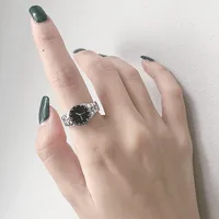 New  Creative Fashion Diamond Watch Decorative Ring Female S925 Thai Silver Couple Tail Ring Index Finger Ring Male main image 3