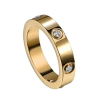 Card Home  5mm Full Nail One Word Six Diamond Diamond Titanium Steel Non-fading Men's And Women's Fashion Stainless Steel Ring main image 5