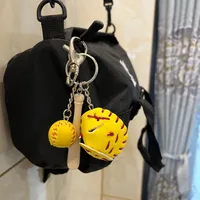 Fashion Baseball Pu Leather Unisex Bag Pendant Keychain sku image 21