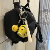 Fashion Baseball Pu Leather Unisex Bag Pendant Keychain sku image 22