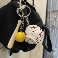 Fashion Baseball Pu Leather Unisex Bag Pendant Keychain sku image 34