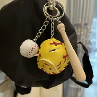 Fashion Baseball Pu Leather Unisex Bag Pendant Keychain sku image 28