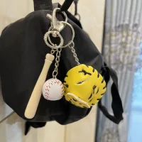 Fashion Baseball Pu Leather Unisex Bag Pendant Keychain sku image 37