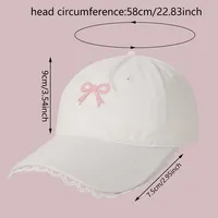 Women's Casual Cute Sweet Bow Knot Embroidery Lace Wide Eaves Curved Eaves Baseball Cap main image 7