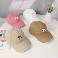 Women's Casual Cute Sweet Bow Knot Embroidery Lace Wide Eaves Curved Eaves Baseball Cap main image 2