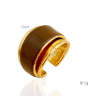 Brass Plating Geometric Open Rings main image 6