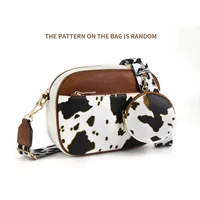 In Stock  Hot Sale Quilted Embroidered Plaid Color Matching Retro Shoulder Bag Zipper Shoulder Strap Messenger Bag Wallet Small Square Bag sku image 12