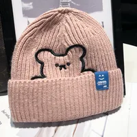 Women's Simple Style Bear Eaveless Wool Cap sku image 5