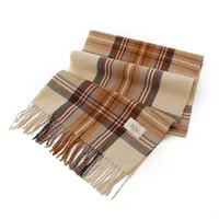 Women's Elegant Plaid Imitation Cashmere Tassel Scarf sku image 4