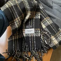Women's Casual Lattice Imitation Cashmere Tassel Scarf sku image 1