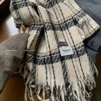 Women's Casual Lattice Imitation Cashmere Tassel Scarf sku image 2