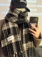 Women's Casual Lattice Imitation Cashmere Tassel Scarf main image 2