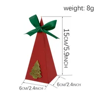 Christmas Triangle Candy Box Gold Card Wedding Sweets Packaging Paper Box Triangle Shaped Wedding Favor Container main image 5