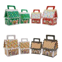 Christmas New Style Handheld Kraft Paper Candy Box Wedding Favor Sweet Sugar House Shaped Box Wedding Celebration Candy Box main image 1
