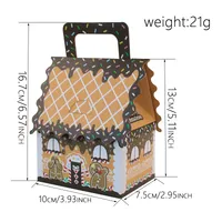 Christmas New Style Handheld Kraft Paper Candy Box Wedding Favor Sweet Sugar House Shaped Box Wedding Celebration Candy Box main image 5