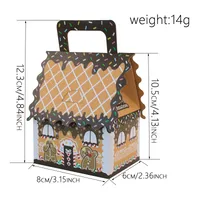 Christmas New Style Handheld Kraft Paper Candy Box Wedding Favor Sweet Sugar House Shaped Box Wedding Celebration Candy Box main image 4