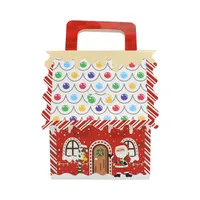Christmas New Style Handheld Kraft Paper Candy Box Wedding Favor Sweet Sugar House Shaped Box Wedding Celebration Candy Box sku image 7